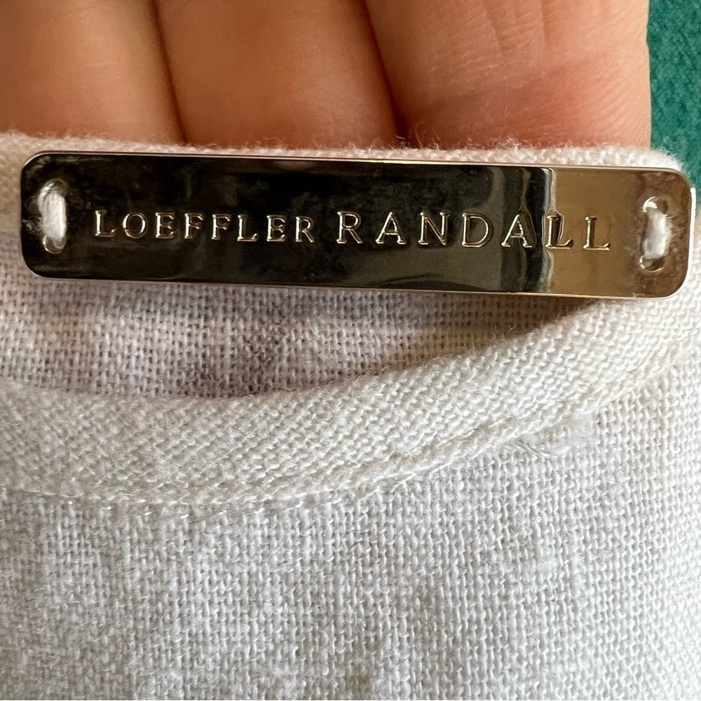 Loeffler Randall linen blend off white tank top size 0 excellent condition - Picture 7 of 8